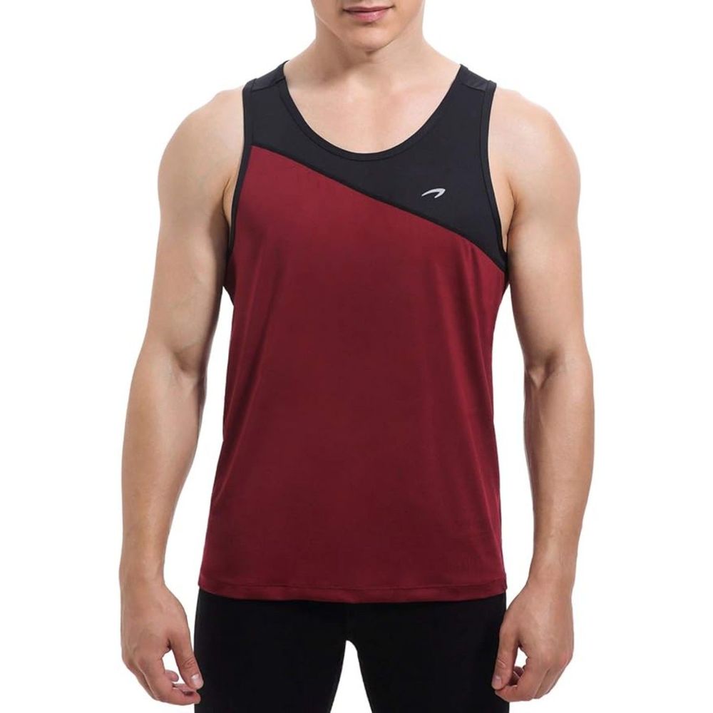 Tank Tops Quick Dry Athletic Gym Sleeveless Shirts Running Workout Jogging Red,L - Picture 1 of 6